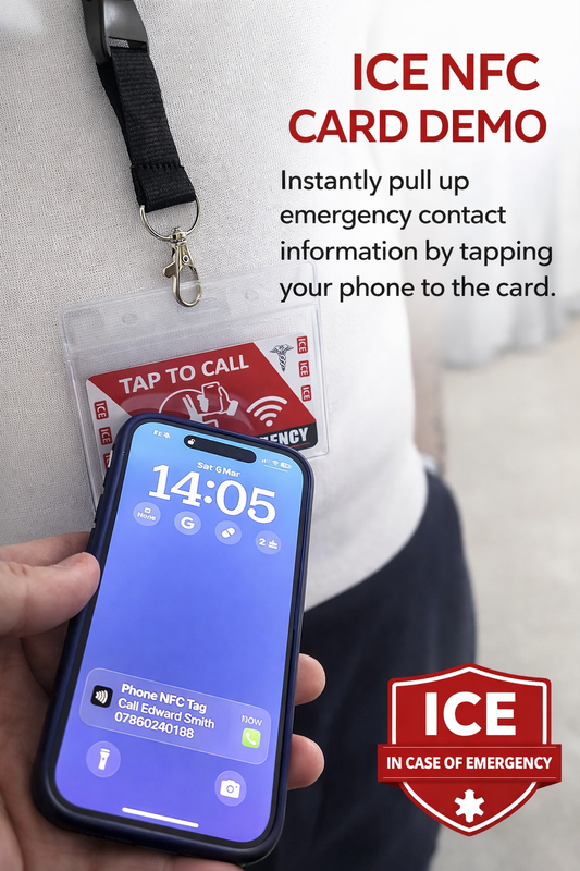 NFC In Case of Emergency (ICE) Card – Tap to Call Emergency Contact