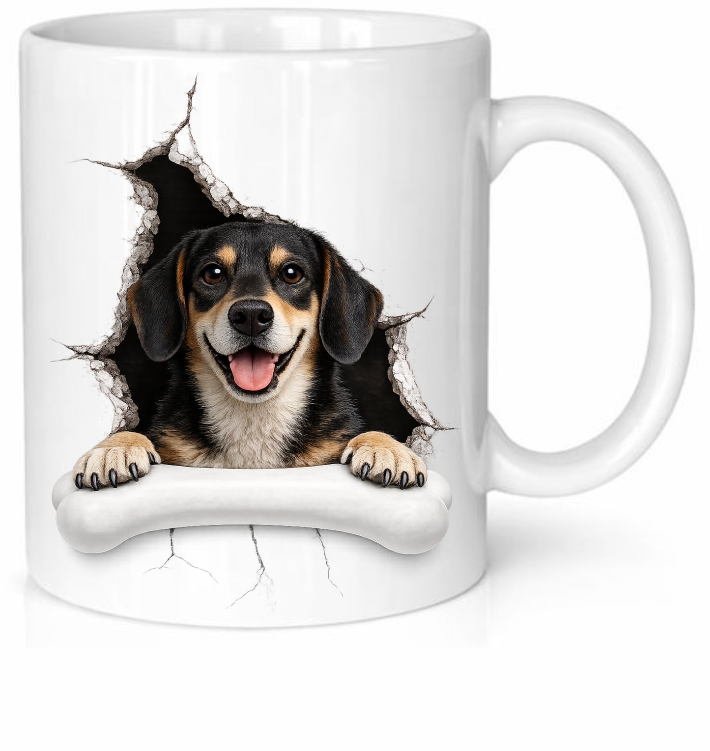 Personalised Dog Breed Mug – Custom Name on Bone