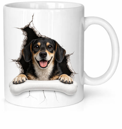 Personalised Dog Breed Mug – Custom Name on Bone