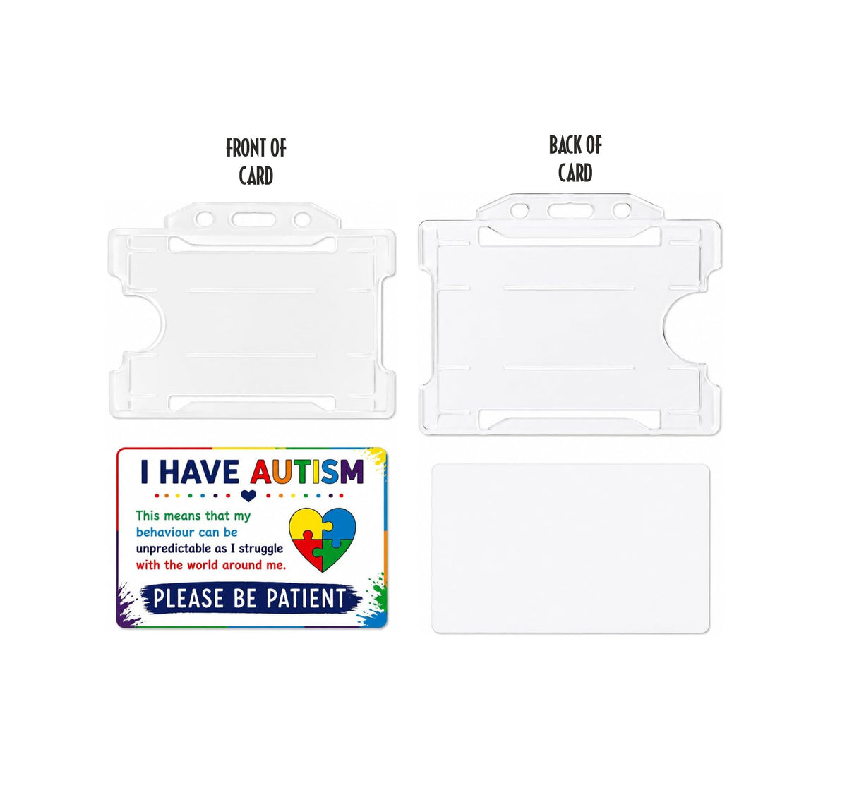 Autism Awareness Lanyard Set | Badge Holder, Retractable Reel, Hidden Disability