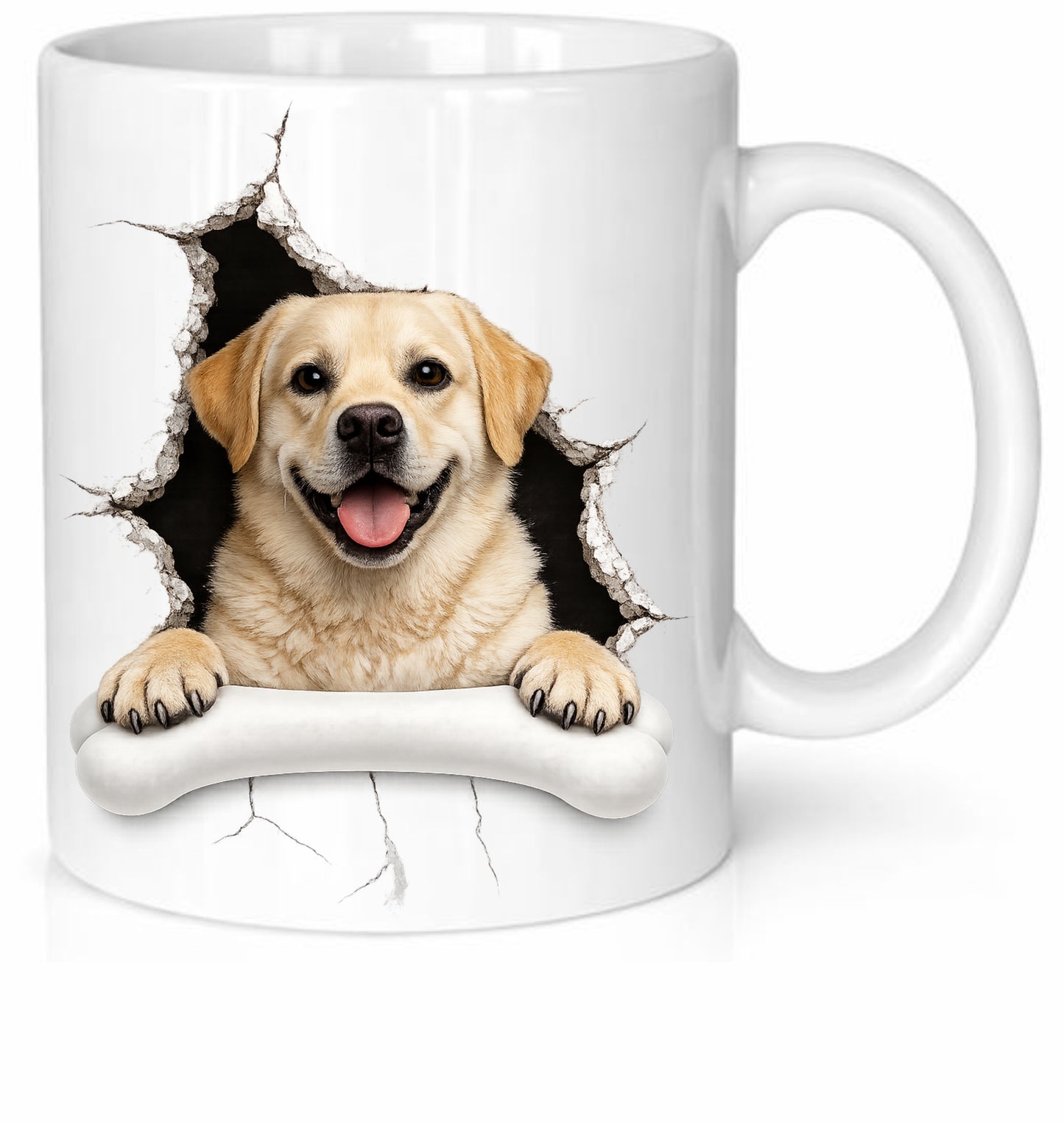 Personalised Dog Breed Mug – Custom Name on Bone