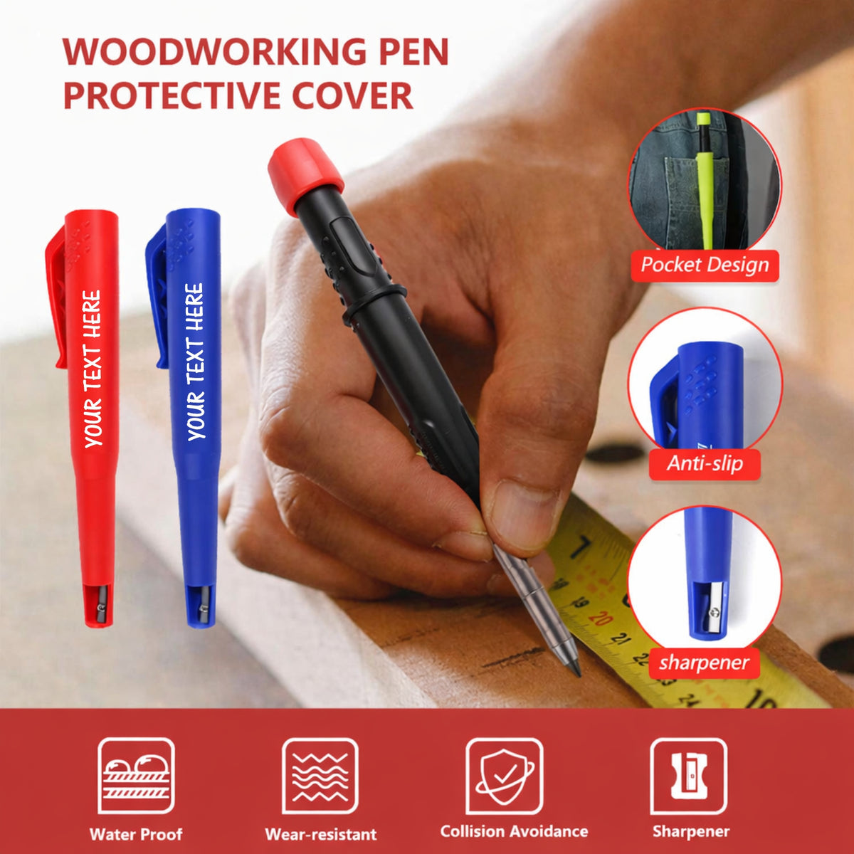 Personalised Construction Pencil with Inbuilt Sharpener | Custom Builder Pencil