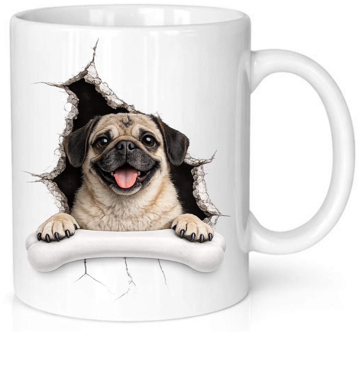Personalised Dog Breed Mug – Custom Name on Bone