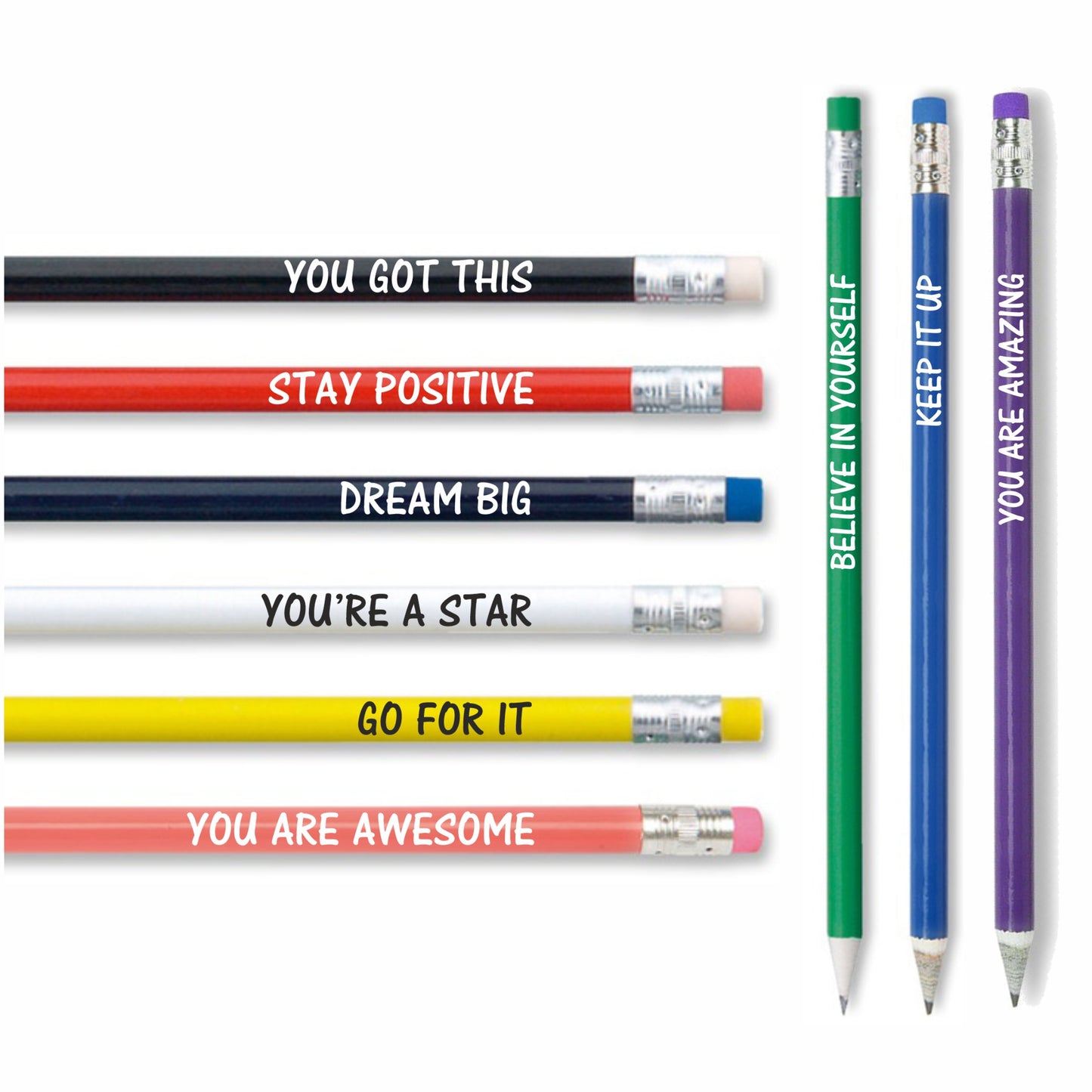 Recycled newspaper Motivational Pencils Set – Inspirational Quotes for School, Office & Gifts