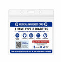 Type 2 Diabetes Medical Alert ID Card with Clear Card Holder