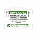 ARFID Medical Awareness Card with Clear Card Holder | Avoidant Restrictive, Food Intake Disorder, Clear Card Holder, Sensory Condition, Wallet Size Card