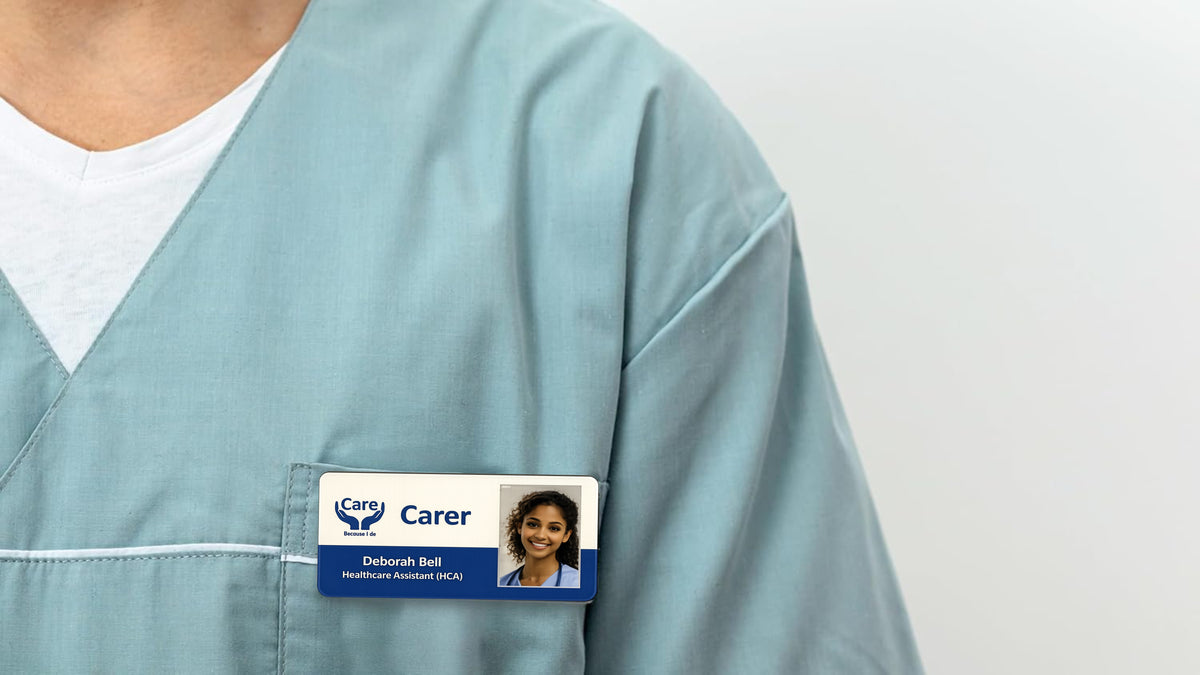Personalised ID Name Badge with Photo, 76x38x3mm