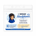 I Wear Noise Reducing Headphones Card | Sensory Badge | Helps Explain Sensory Needs | School, Travel & Public Communication Card