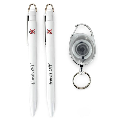 printedproducts Antibacterial Pen x 2 Comes with 1 x Retractable Keyring for Nurse's,