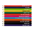 Motivational Coloured Pencils, 12 Pack, Inspirational Quotes, Multicolour, Art and Drawing Set