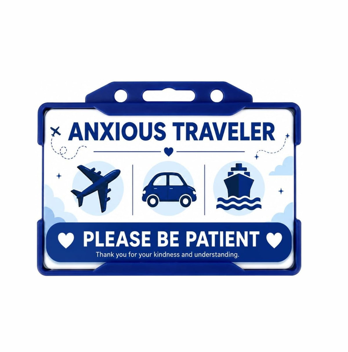 Anxious Traveler Please Be Patient Travel ID Card with Holder