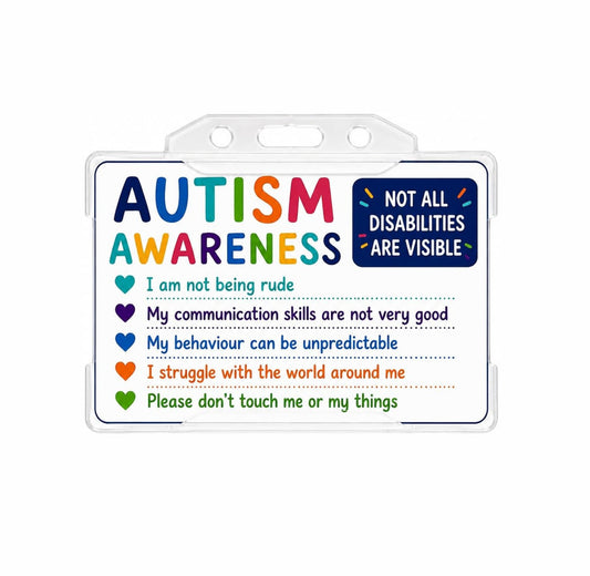 Autism Awareness Hidden Disability Card with Clear Card Holder, Please Be Patient Badge (I Have Autism Please be Patient)