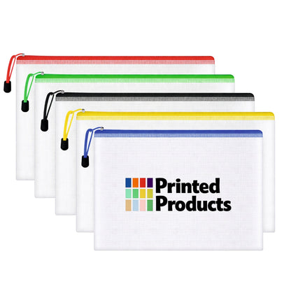 Personalised Zip Lock Mesh Document Wallet – Custom Zipper File Bag for Office, School, Travel & Home