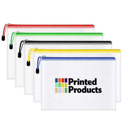 Personalised Zip Lock Mesh Document Wallet – Custom Zipper File Bag for Office, School, Travel & Home