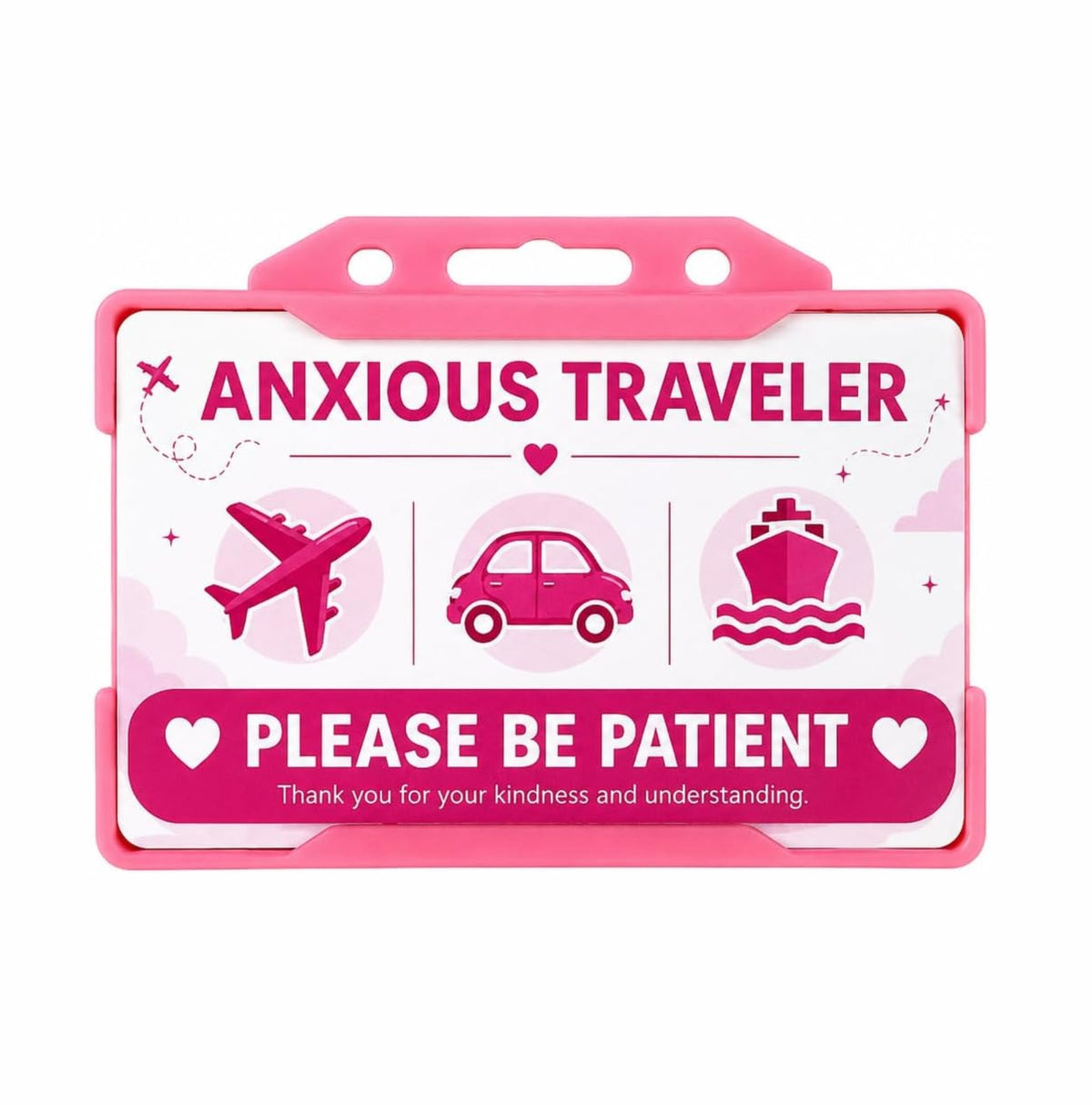 Anxious Traveler Please Be Patient Travel ID Card with Holder