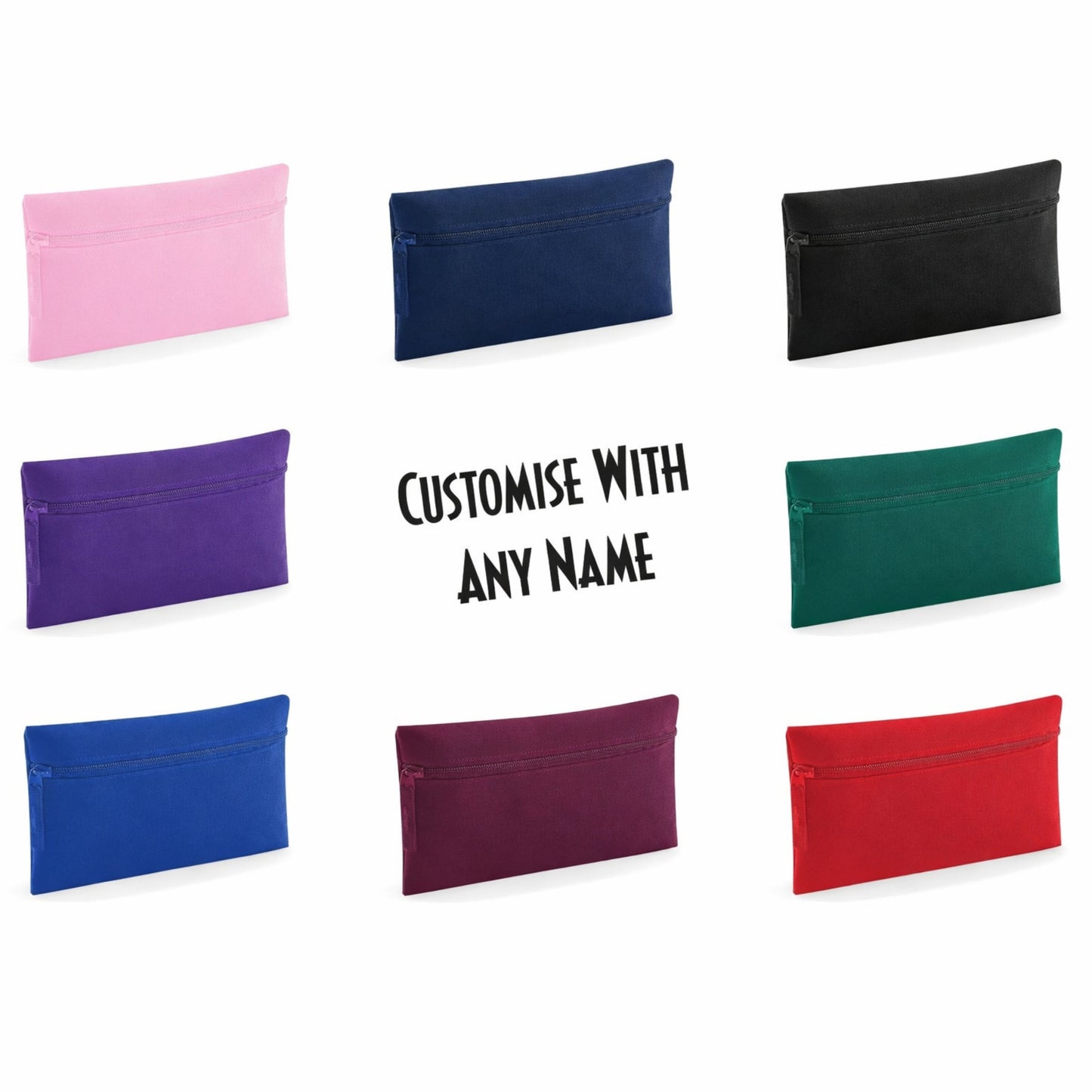 Personalised Pencil Case – Custom Name Zip Pouch for School, Kids & Students