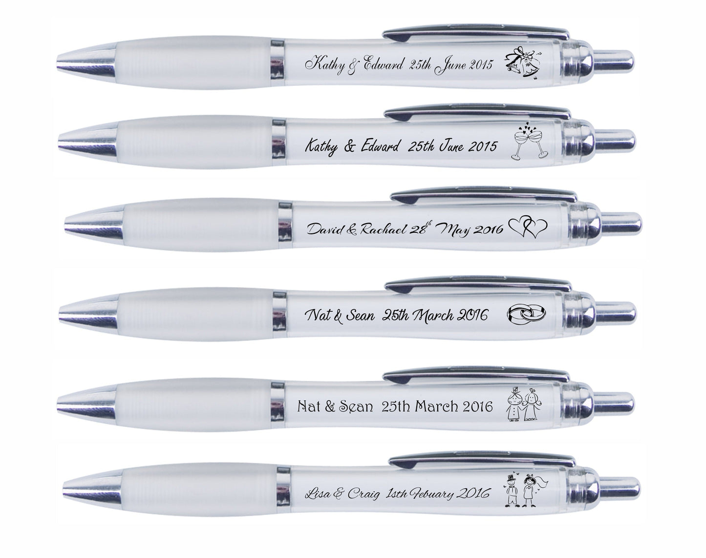 Personalised Printed Wedding Pens