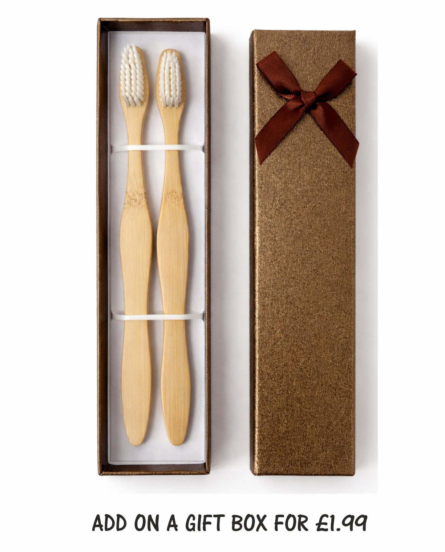 2 x Personalised Hands Off bamboo Toothbrush
