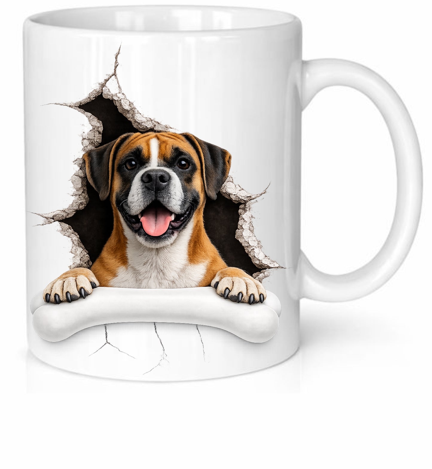 Personalised Dog Breed Mug – Custom Name on Bone