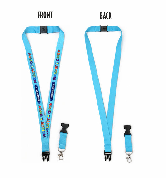 Autism & ADHD Awareness Lanyard Set – Neurodiversity ID Badge Holder with Matching retractble keyring
