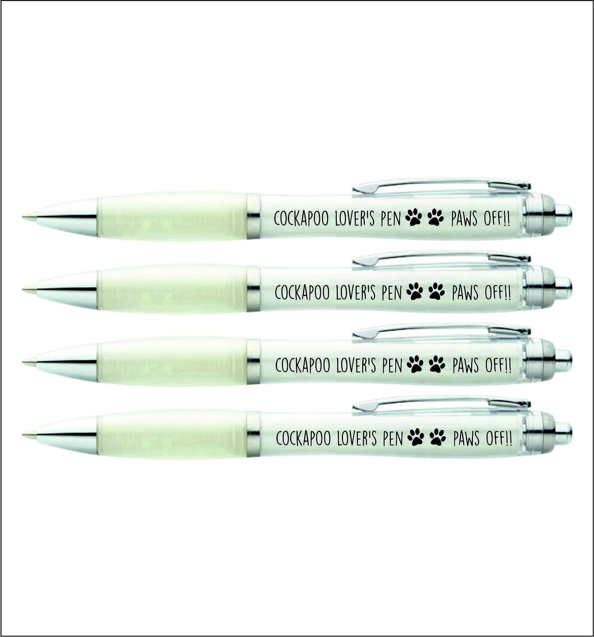 4 x Cockapoo lover's pen "HAND'S OFF"