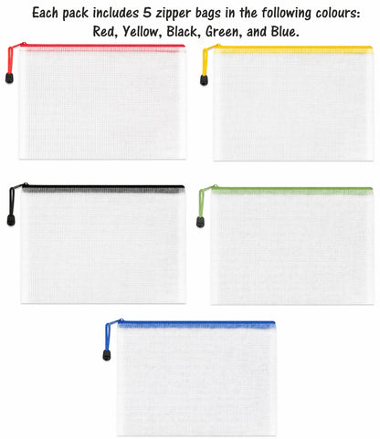 Personalised Zip Lock Mesh Document Wallet – Custom Zipper File Bag for Office, School, Travel & Home