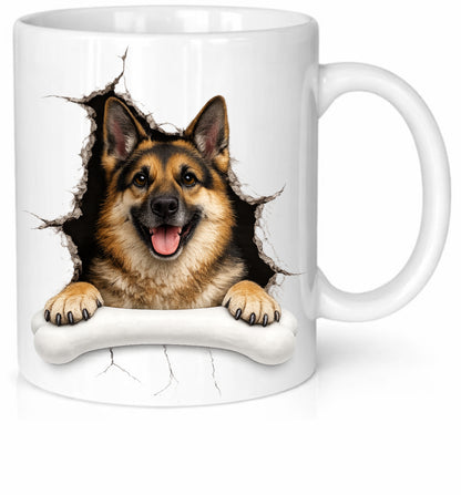 Personalised Dog Breed Mug – Custom Name on Bone