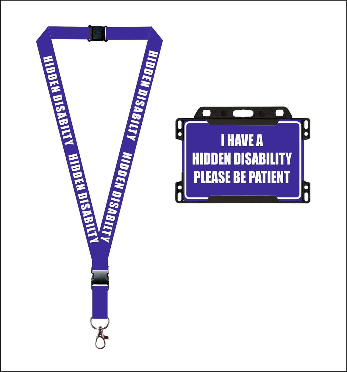 1 x Hidden Disability Lanyard with ID Holder and Plastic Card