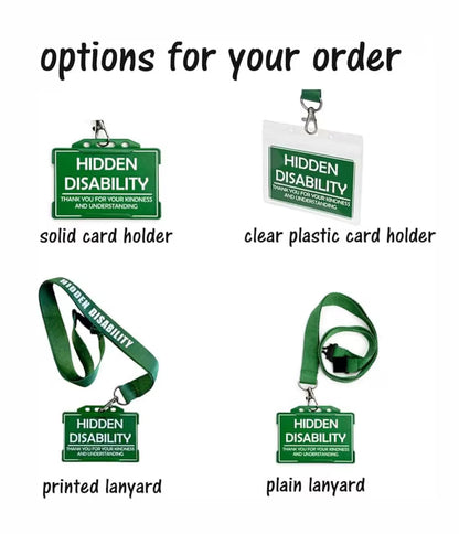 Hidden Disability Lanyard with ID Holder and Plastic Card
