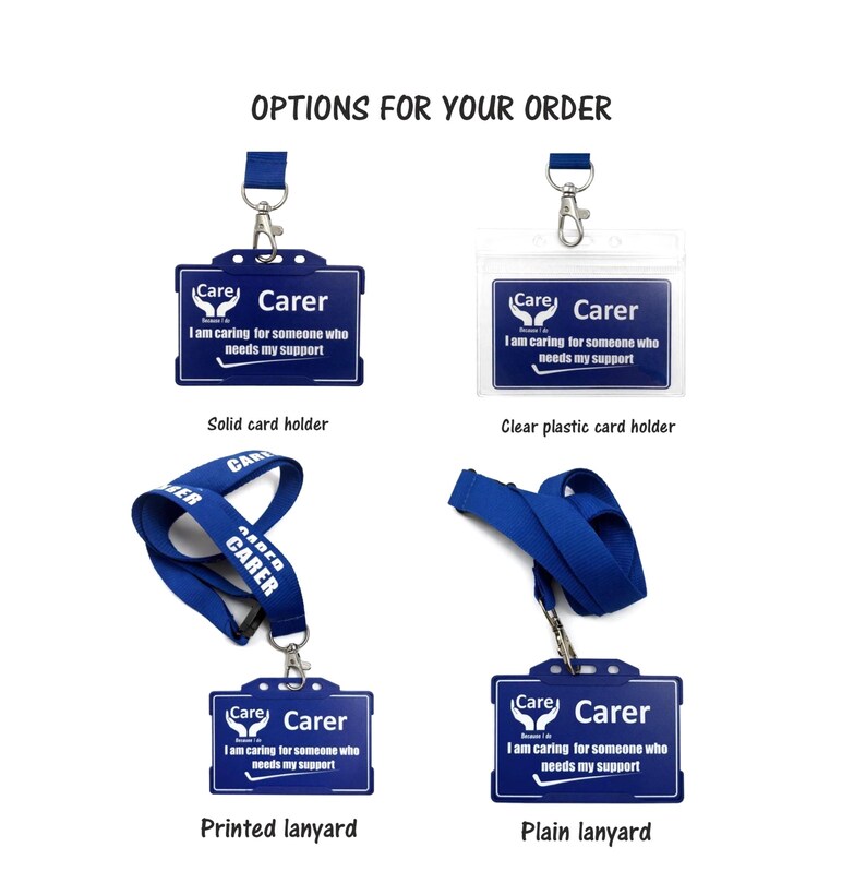 Carer Lanyard Comes with ID Card Holder and Plastic card