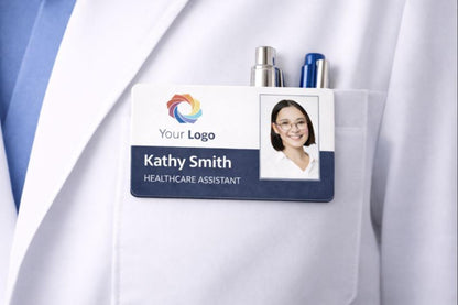 Personalised ID Name Badge with Photo, 76x38x3mm