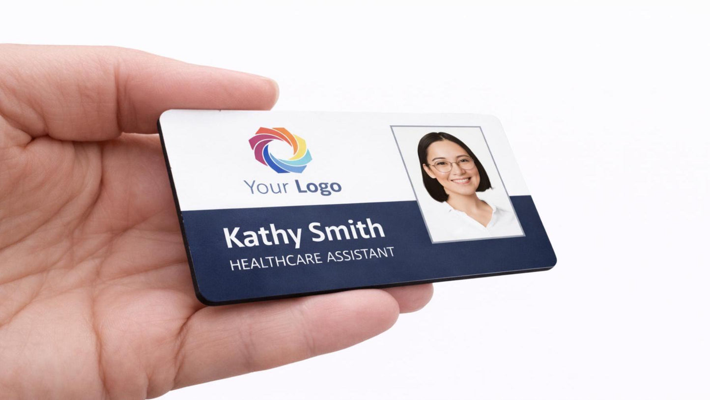 Personalised ID Name Badge with Photo, 76x38x3mm