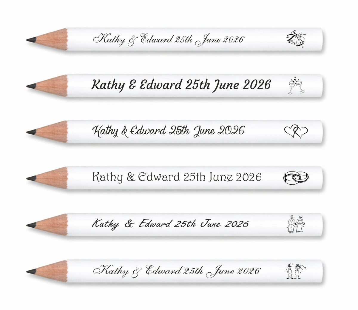 Personalised Wedding mini pencils