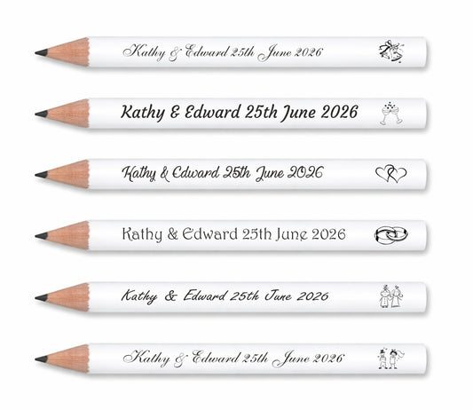 Personalised Wedding mini pencils