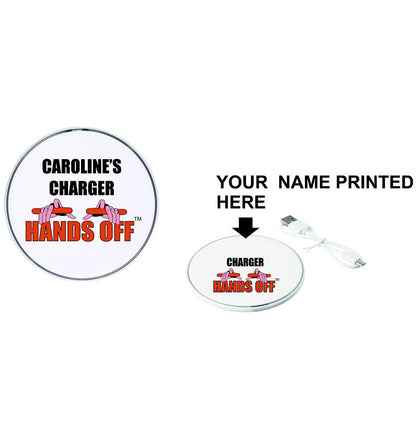 Personalised Hands off my phone charger printed your name
