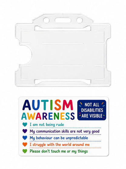 Autism Awareness Lanyard Set | Badge Holder, Retractable Reel, Hidden Disability