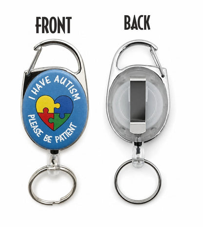 Autism Awareness Lanyard Set | Badge Holder, Retractable Reel, Hidden Disability