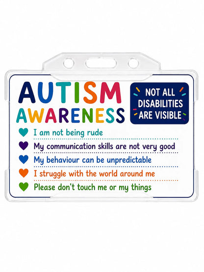 Autism Awareness Lanyard Set | Badge Holder, Retractable Reel, Hidden Disability