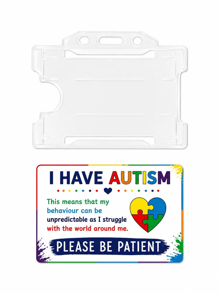 Autism Awareness Lanyard Set | Badge Holder, Retractable Reel, Hidden Disability