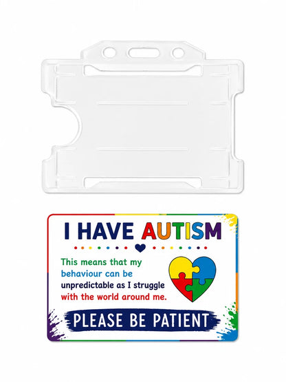 Autism Awareness Lanyard Set | Badge Holder, Retractable Reel, Hidden Disability
