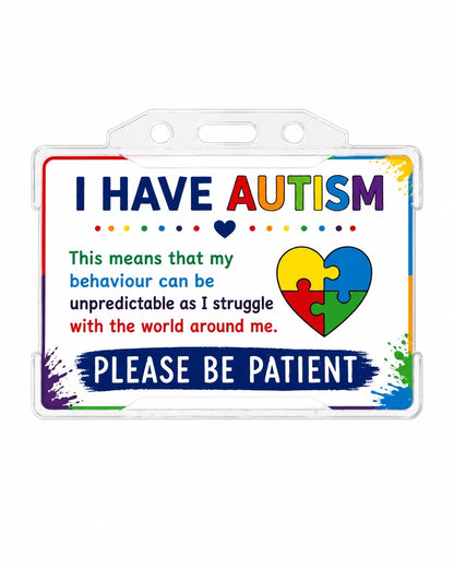 Autism Awareness Lanyard Set | Badge Holder, Retractable Reel, Hidden Disability