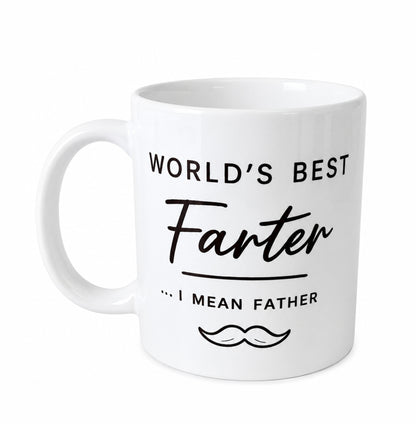World’s Best Farter... I Mean Father Funny Novelty Coffee Mug – Dad Gift Mug