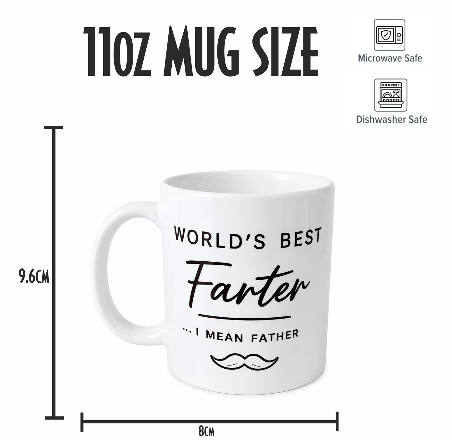 World’s Best Farter... I Mean Father Funny Novelty Coffee Mug – Dad Gift Mug