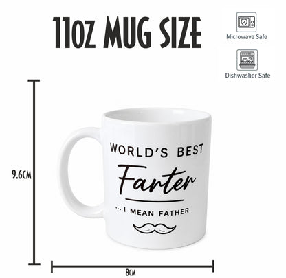 World’s Best Farter... I Mean Father Funny Novelty Coffee Mug – Dad Gift Mug